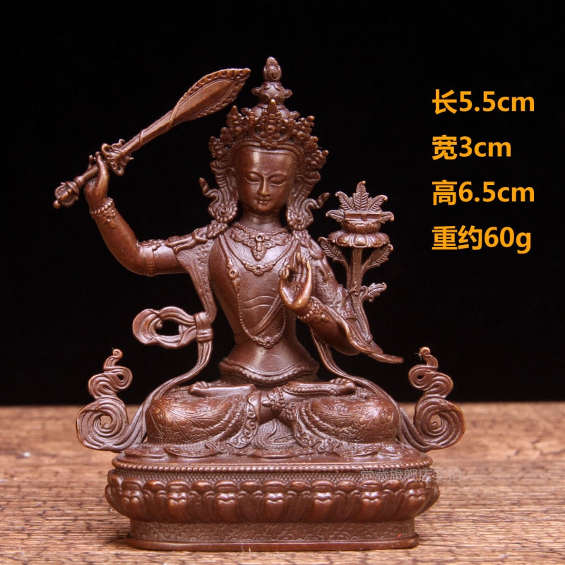 Pure Copper Manshu Bodhisattva/Buddha Statue Ornaments Manshu Tibetan Buddhism Tantra Nepal Crafts Worship acacuss