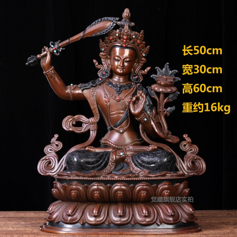 Pure Copper Manshu Bodhisattva/Buddha Statue Ornaments Manshu Tibetan Buddhism Tantra Nepal Crafts Worship acacuss