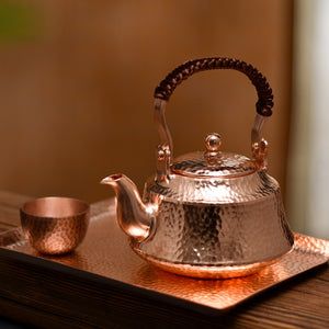 Pure Copper Tea Kettle Handmade Teapot Retro Pot for Kung Fu Tea Teaware Teapot and cup acacuss