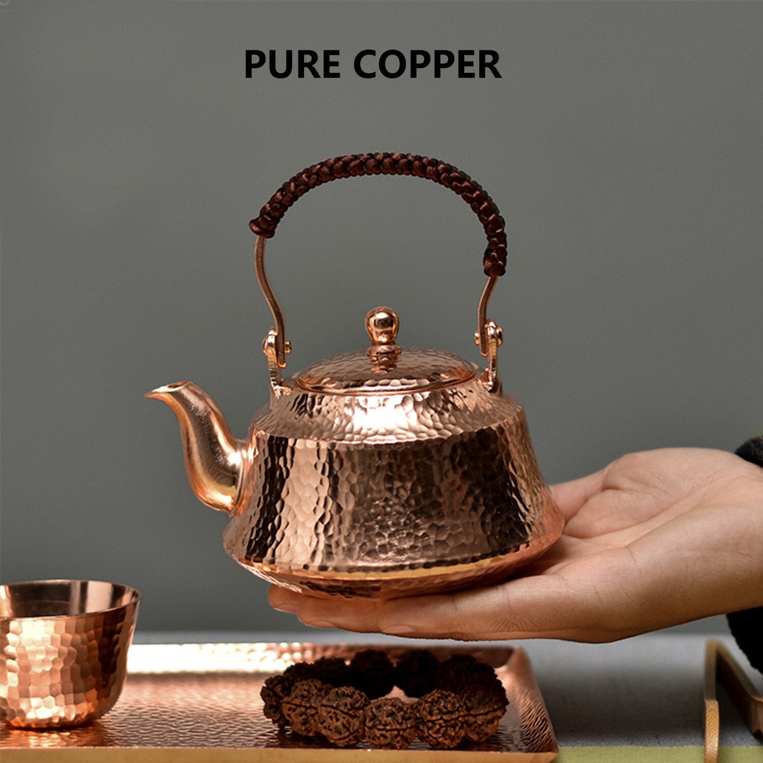 Pure Copper Tea Kettle Handmade Teapot Retro Pot for Kung Fu Tea Teaware Teapot and cup acacuss