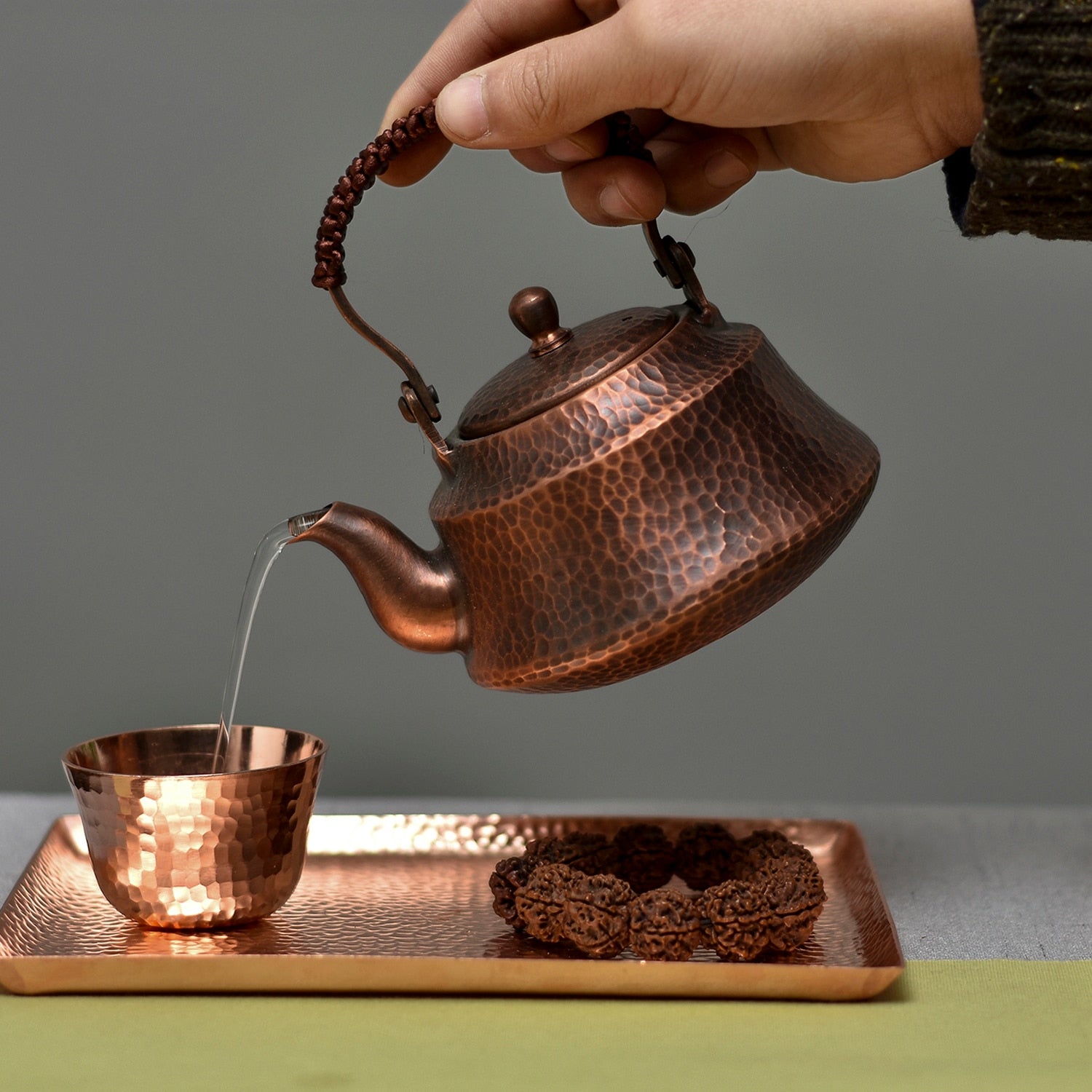Pure Copper Tea Kettle Handmade Teapot Retro Pot for Kung Fu Tea Teaware Teapot and cup acacuss