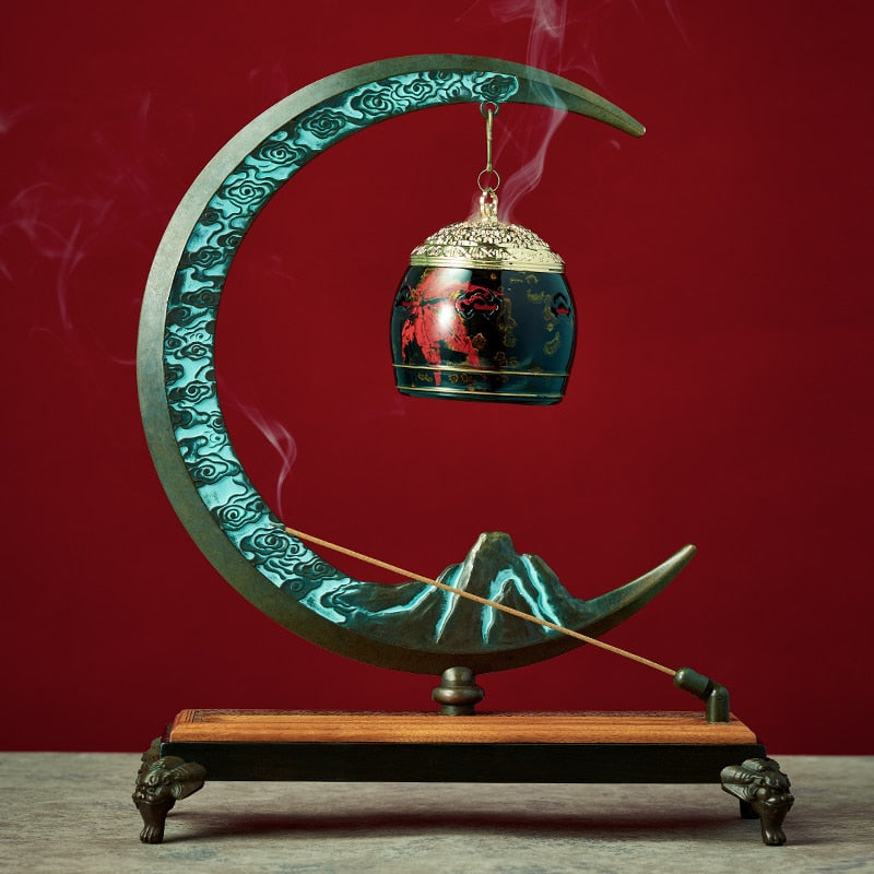 Pure copper aromatherapy furnace indoor hanging incense burner household large incense insert line incense burner ornaments acacuss