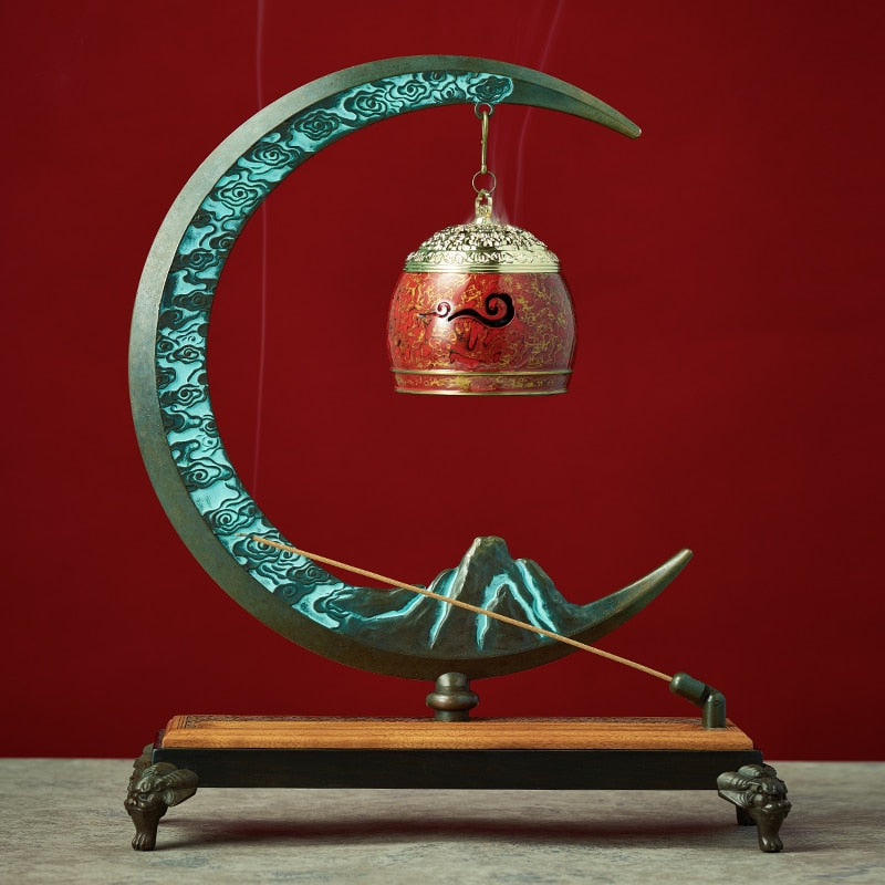 Pure copper aromatherapy furnace indoor hanging incense burner household large incense insert line incense burner ornaments acacuss