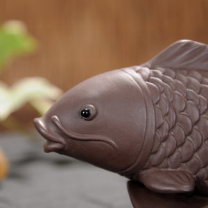 Purple Clay Mascot Fish Tea Pet Accessories Handicraft Fish Home Decoration Business Gift Home Furnishing acacuss