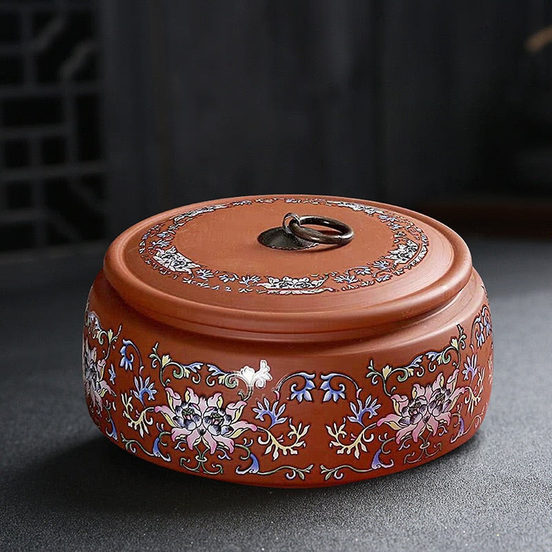 Purple Clay Tea Caddy, Large Size Sealed Tea Container, Ceramic Storage Jar, White Tea Cake, Pu'er Storage, Household Organizer acacuss