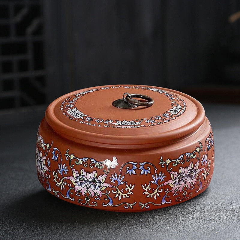 Purple Clay Tea Caddy, Large Size Sealed Tea Container, Ceramic Storage Jar, White Tea Cake, Pu'er Storage, Household Organizer acacuss