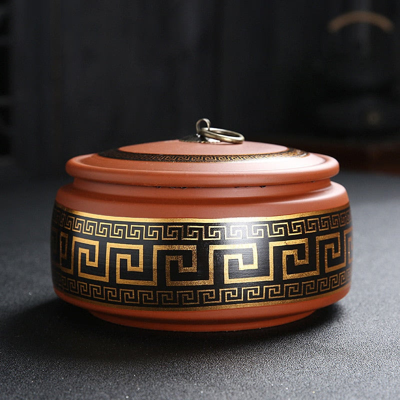 Purple Clay Tea Caddy, Large Size Sealed Tea Container, Ceramic Storage Jar, White Tea Cake, Pu'er Storage, Household Organizer acacuss