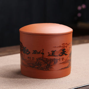 Purple Clay Tea Caddy, Large Size Sealed Tea Container, Ceramic Storage Jar, White Tea Cake, Pu'er Storage, Household Organizer acacuss