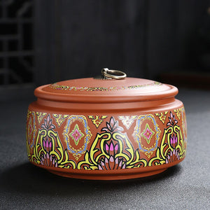 Purple Clay Tea Caddy, Large Size Sealed Tea Container, Ceramic Storage Jar, White Tea Cake, Pu'er Storage, Household Organizer acacuss