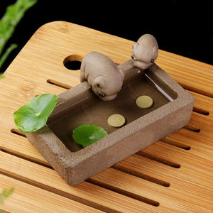 ACACUSS TEA-Purple Clay Tea pet Cute Pig Zisha Tea Play Decoration - Zisha Tea Pet Ornaments Pig Trough - ACACUSS
