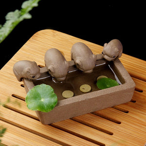 ACACUSS TEA-Purple Clay Tea pet Cute Pig Zisha Tea Play Decoration - Zisha Tea Pet Ornaments Pig Trough - ACACUSS