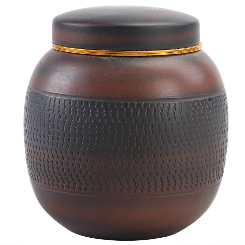 Purple Pottery Tea Jar HandmadeJump knife Small Sized Porcelain Sealed Storage Jar Tea Container Tea Box 800ML acacuss