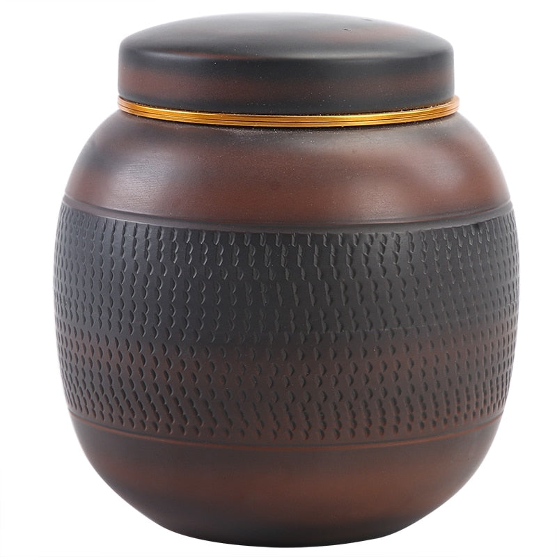 Purple Pottery Tea Jar HandmadeJump knife Small Sized Porcelain Sealed Storage Jar Tea Container Tea Box 800ML acacuss