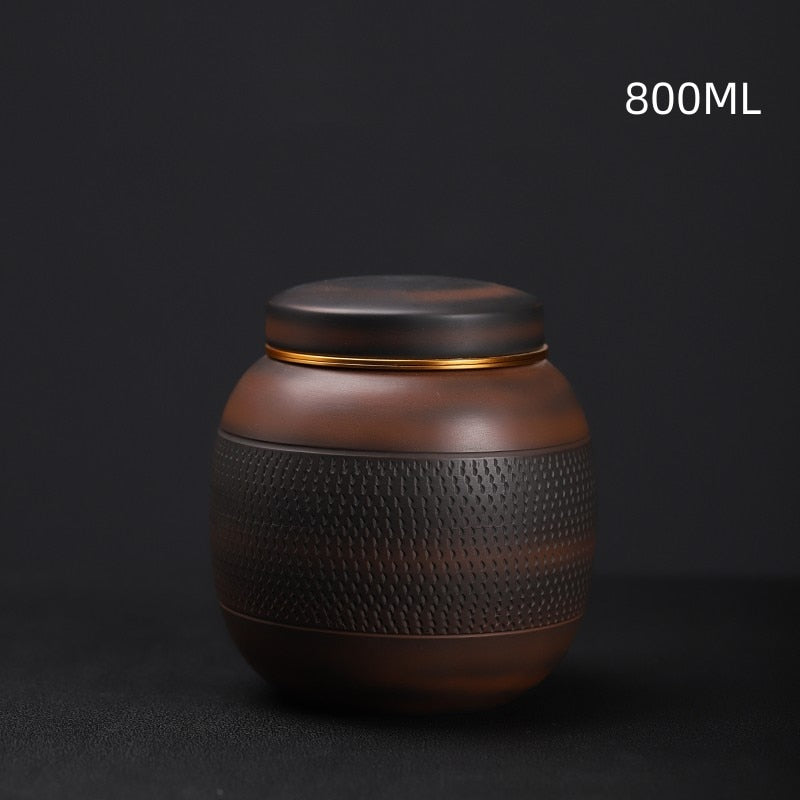 Purple Pottery Tea Jar HandmadeJump knife Small Sized Porcelain Sealed Storage Jar Tea Container Tea Box 800ML acacuss