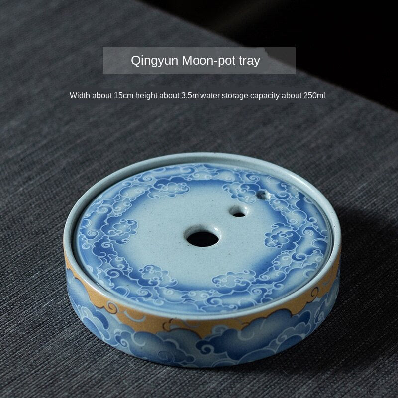 Qingyun Moon Cover Bowl Handmade Kiln Baked Colorful Ceramic Three-Force Cover Bowl Household Kung Fu Tea Cup Gaiwan Tea Set acacuss