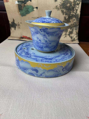 Qingyun Moon Cover Bowl Handmade Kiln Baked Colorful Ceramic Three-Force Cover Bowl Household Kung Fu Tea Cup Gaiwan Tea Set acacuss