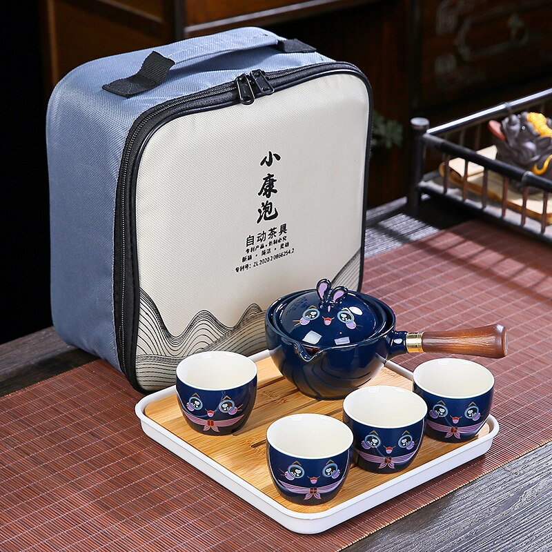 Rabbit Chinese Kung Fu Tea set Travel Tea set Ceramic Portable Tea set Teapot Tea Maker Infuser Teacup Cup for Tea acacuss