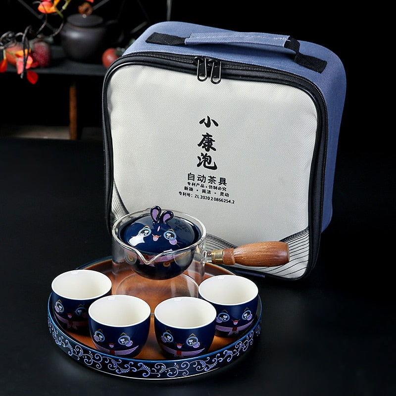 Rabbit Chinese Kung Fu Tea set Travel Tea set Ceramic Portable Tea set Teapot Tea Maker Infuser Teacup Cup for Tea acacuss
