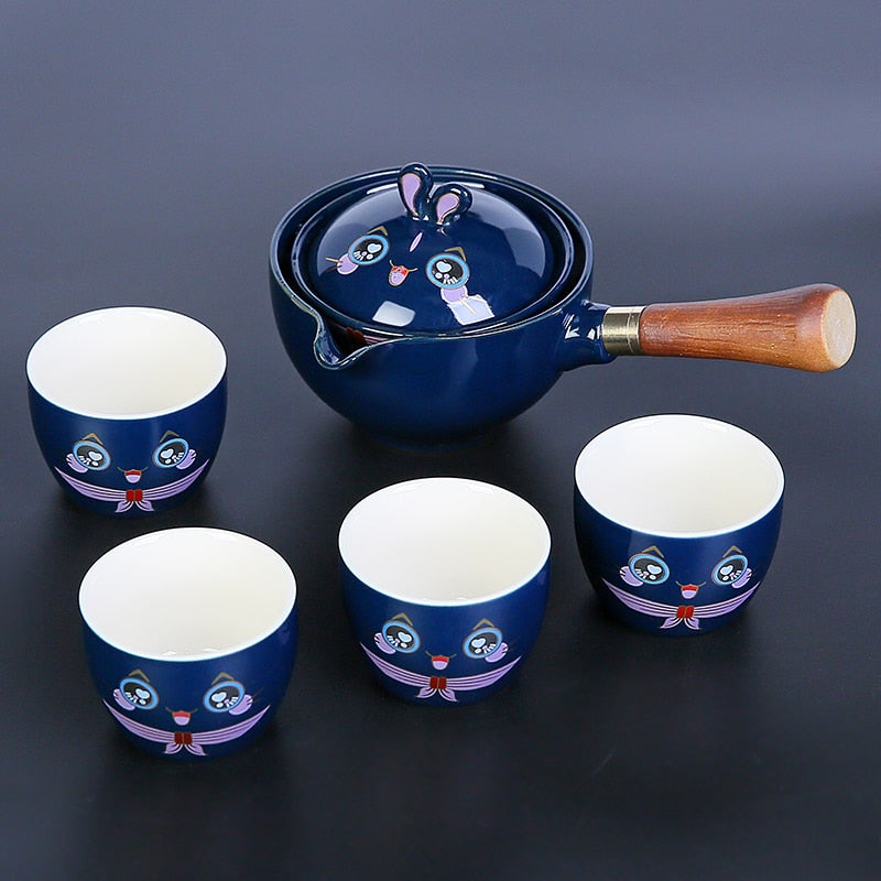 Rabbit Chinese Kung Fu Tea set Travel Tea set Ceramic Portable Tea set Teapot Tea Maker Infuser Teacup Cup for Tea acacuss