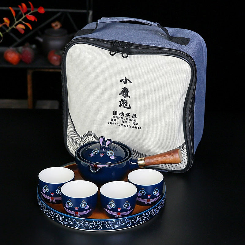 Rabbit Chinese Kung Fu Tea set Travel Tea set Ceramic Portable Tea set Teapot Tea Maker Infuser Teacup Cup for Tea acacuss