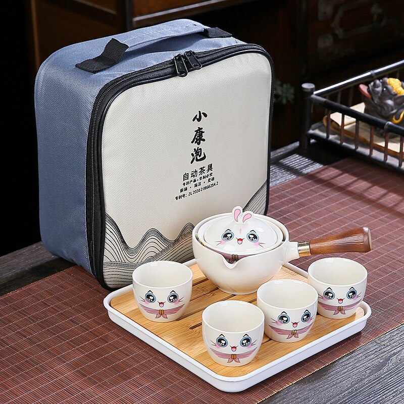 Rabbit Chinese Kung Fu Tea set Travel Tea set Ceramic Portable Tea set Teapot Tea Maker Infuser Teacup Cup for Tea acacuss