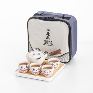 Rabbit Chinese Kung Fu Tea set Travel Tea set Ceramic Portable Tea set Teapot Tea Maker Infuser Teacup Cup for Tea acacuss