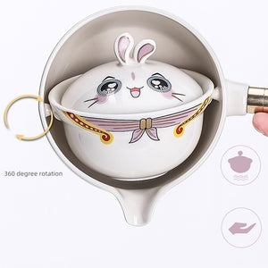 Rabbit Chinese Kung Fu Tea set Travel Tea set Ceramic Portable Tea set Teapot Tea Maker Infuser Teacup Cup for Tea acacuss