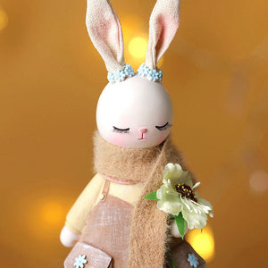2023 Rabbit Easter Decoration Cute Bunny Figurine Resin Crafts Living Room Desktop Ornament Rabbit Statue Easter Decor for Home acacuss