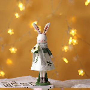 2023 Rabbit Easter Decoration Cute Bunny Figurine Resin Crafts Living Room Desktop Ornament Rabbit Statue Easter Decor for Home acacuss