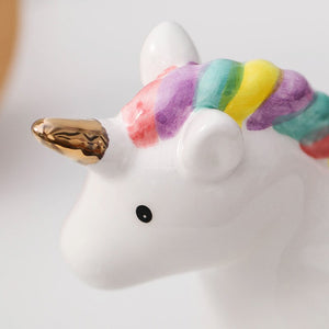 Rainbow Unicorn piggy bank Unicorn horse Ceramic crafts Decoration Children's home desk office decoration children's gifts acacuss