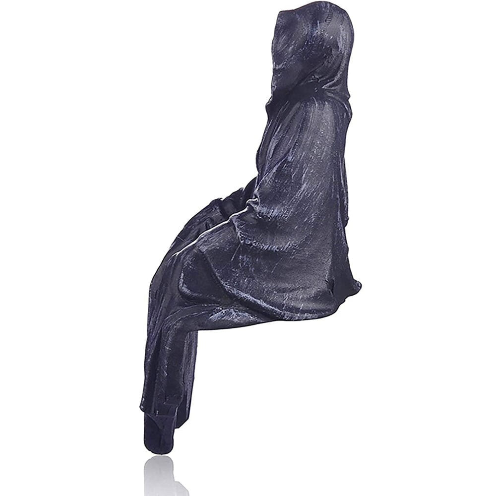 2023 New Reaping Solace The Reaper Sitting Statue Gothic Desktop Resin Black Sculptures For Home Decor Ornament Dropshipping acacuss