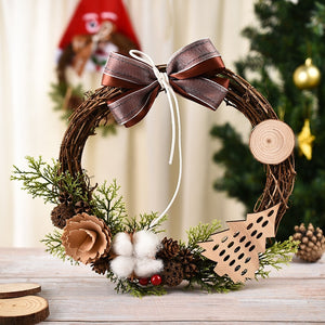Red Christmas Wreath for Front Door Gold Window Wall Door Christmas Decorations 2023 Garland Ornament Guirnalda Navidad acacuss