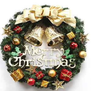 Red Christmas Wreath for Front Door Gold Window Wall Door Christmas Decorations 2023 Garland Ornament Guirnalda Navidad acacuss