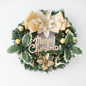 Red Christmas Wreath for Front Door Gold Window Wall Door Christmas Decorations 2023 Garland Ornament Guirnalda Navidad acacuss
