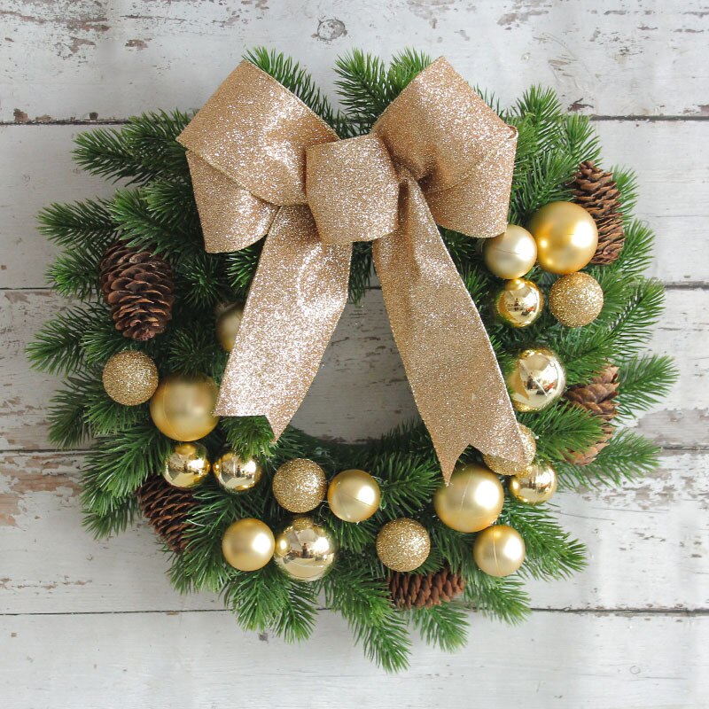 Red Christmas Wreath for Front Door Gold Window Wall Door Christmas Decorations 2023 Garland Ornament Guirnalda Navidad acacuss