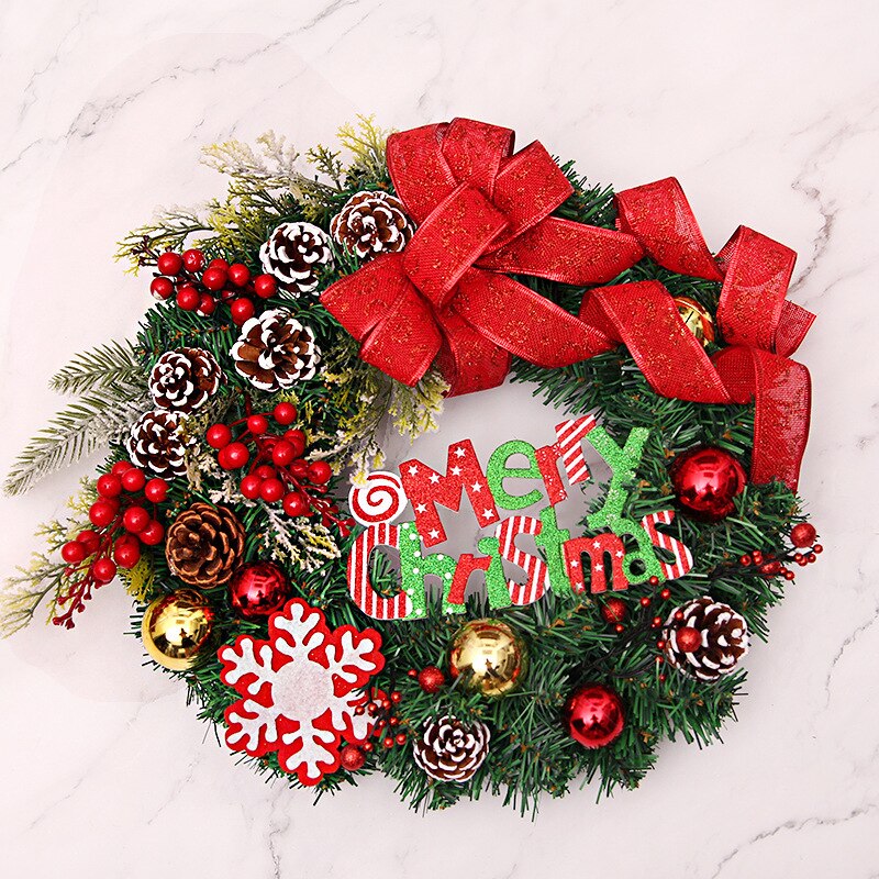 Red Christmas Wreath for Front Door Gold Window Wall Door Christmas Decorations 2023 Garland Ornament Guirnalda Navidad acacuss