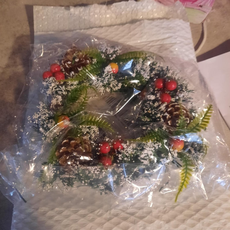 Red Christmas Wreath for Front Door Gold Window Wall Door Christmas Decorations 2023 Garland Ornament Guirnalda Navidad acacuss