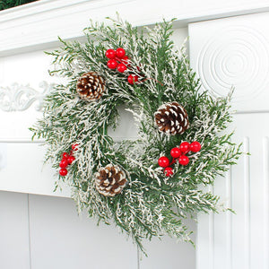 Red Christmas Wreath for Front Door Gold Window Wall Door Christmas Decorations 2023 Garland Ornament Guirnalda Navidad acacuss