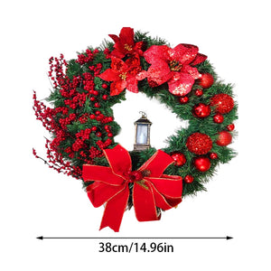 Red Christmas Wreath for Front Door Gold Window Wall Door Christmas Decorations 2023 Garland Ornament Guirnalda Navidad acacuss