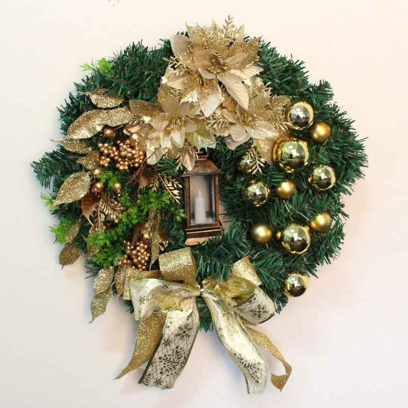 Red Christmas Wreath for Front Door Gold Window Wall Door Christmas Decorations 2023 Garland Ornament Guirnalda Navidad acacuss