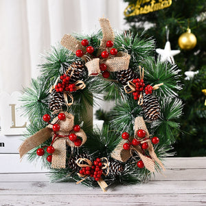 Red Christmas Wreath for Front Door Gold Window Wall Door Christmas Decorations 2023 Garland Ornament Guirnalda Navidad acacuss