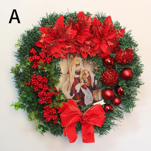 Red Christmas Wreath for Front Door Gold Window Wall Door Christmas Decorations 2023 Garland Ornament Guirnalda Navidad acacuss