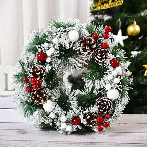 Red Christmas Wreath for Front Door Gold Window Wall Door Christmas Decorations 2023 Garland Ornament Guirnalda Navidad acacuss
