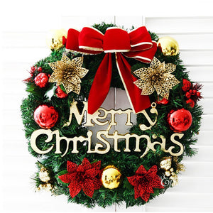 Red Christmas Wreath for Front Door Gold Window Wall Door Christmas Decorations 2023 Garland Ornament Guirnalda Navidad acacuss