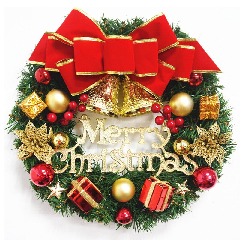 Red Christmas Wreath for Front Door Gold Window Wall Door Christmas Decorations 2023 Garland Ornament Guirnalda Navidad acacuss