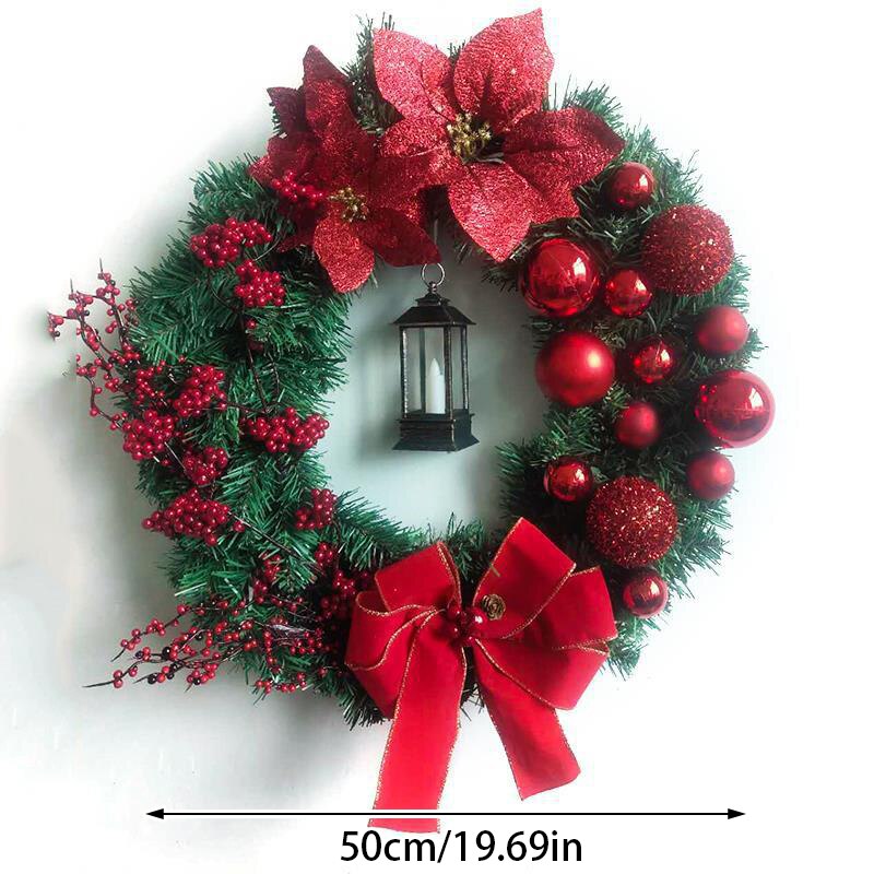 Red Christmas Wreath for Front Door Gold Window Wall Door Christmas Decorations 2023 Garland Ornament Guirnalda Navidad acacuss