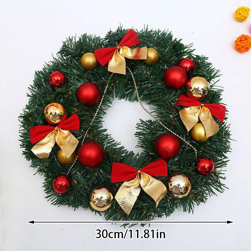 Red Christmas Wreath for Front Door Gold Window Wall Door Christmas Decorations 2023 Garland Ornament Guirnalda Navidad acacuss