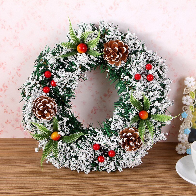 Red Christmas Wreath for Front Door Gold Window Wall Door Christmas Decorations 2023 Garland Ornament Guirnalda Navidad acacuss