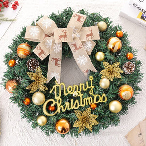 Red Christmas Wreath for Front Door Gold Window Wall Door Christmas Decorations 2023 Garland Ornament Guirnalda Navidad acacuss