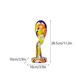 Resin Abstract Human Face Mask Figurines for Interior Home Living Roon Desktop Accessories European Painting Figures acacuss